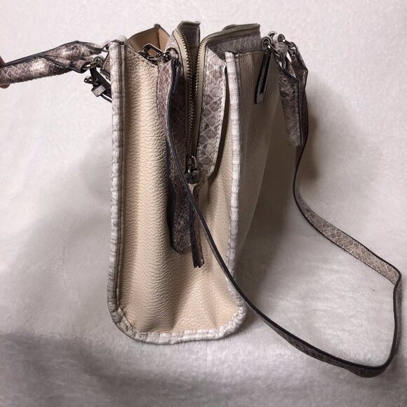 Womens Blush Pink Faux Leather Snakeskin Satchel - Picture 4 of 5